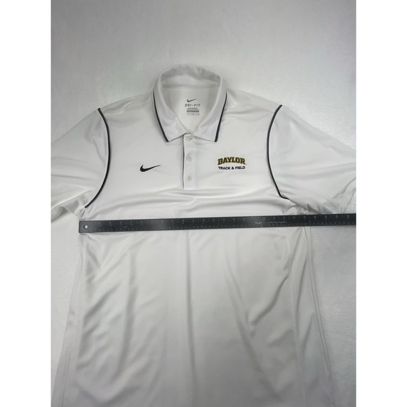Baylor University White Polo Men's Sz Large Nike Dri-Fit Track & Field - Picture 8 of 10